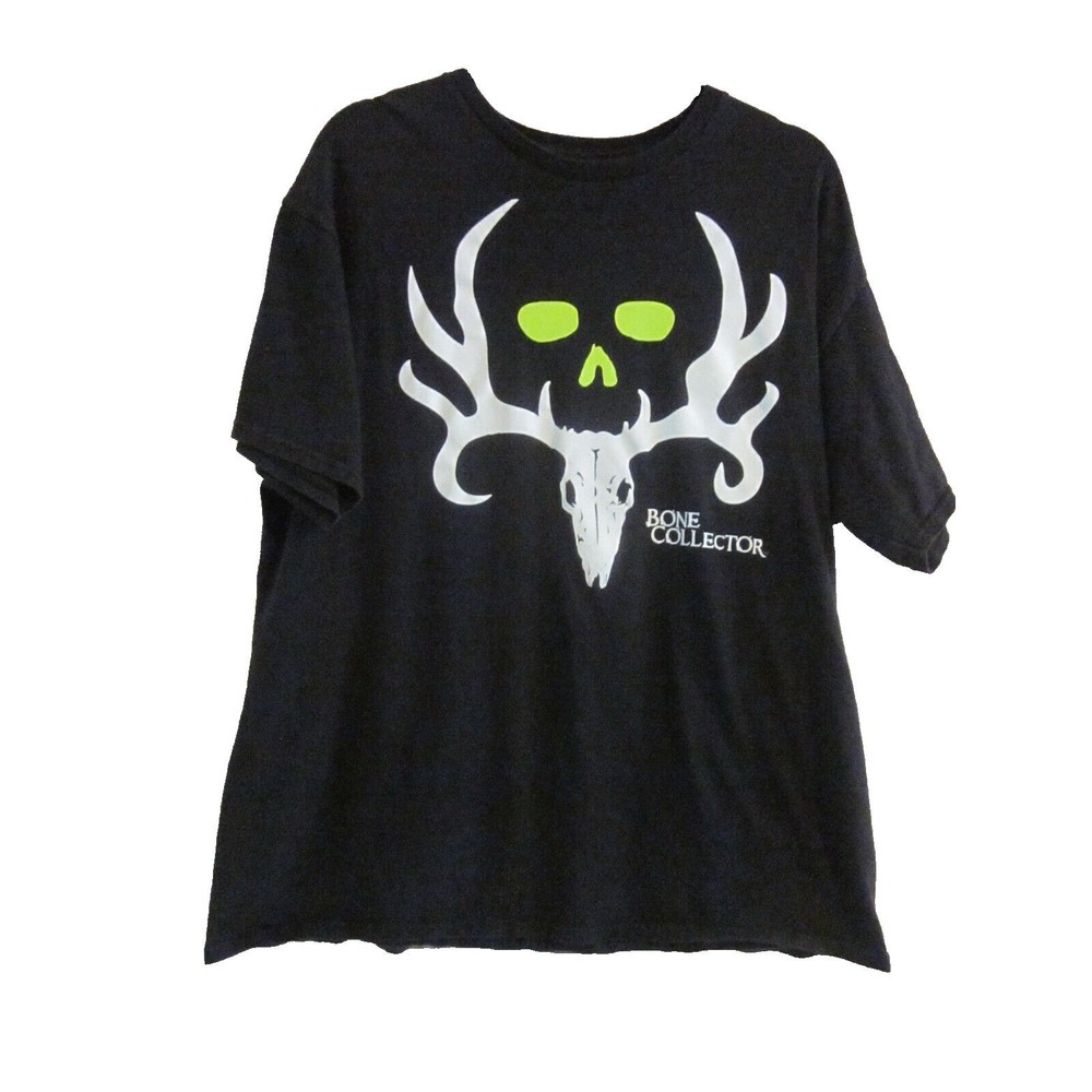 Bone Collector Shirt Mens X Large Black Cotton Short Sleeve Pullover Outdoor